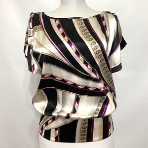 White House Black Market USED  Multi-colored Blouse With Arm Slits   Size XS